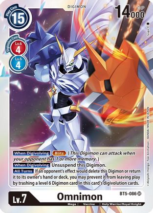 Omnimon (BT5-086) Foil Super Rare - Battle of Omni