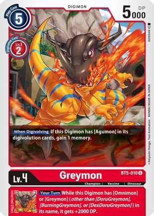 Greymon (BT5-010)  Uncommon - Battle of Omni