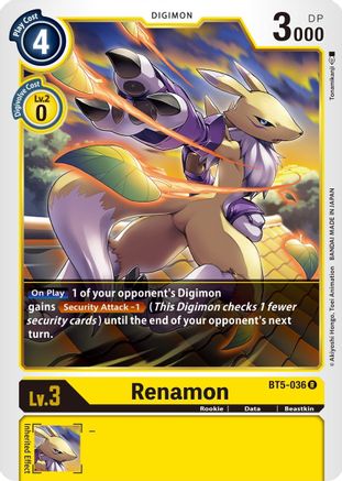 Renamon (BT5-036)  Rare - Battle of Omni