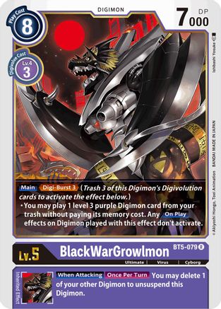 BlackWarGrowlmon (BT5-079)  Rare - Battle of Omni