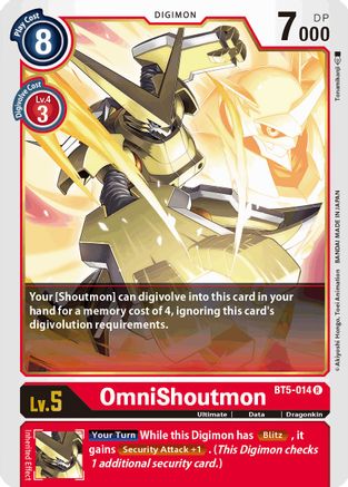 OmniShoutmon (BT5-014)  Rare - Battle of Omni