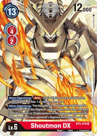 Shoutmon DX (BT5-019) Foil Super Rare - Battle of Omni