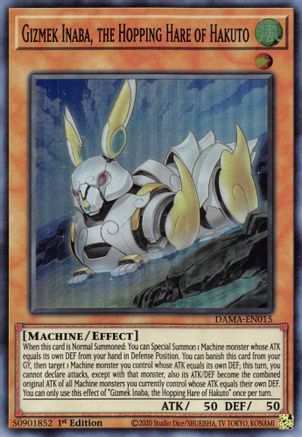 Gizmek Inaba, the Hopping Hare of Hakuto (DAMA-EN015) - Super Rare - Dawn of Majesty