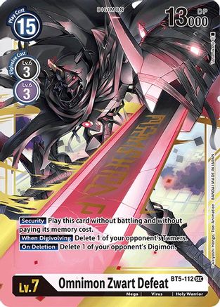 Omnimon Zwart Defeat (BT5-112) Foil Secret Rare - Battle of Omni