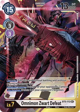 Omnimon Zwart Defeat (Alternate Art) (BT5-112) Foil Secret Rare - Battle of Omni