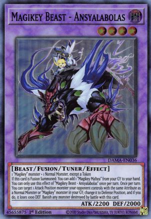 Magikey Beast - Ansyalabolas (DAMA-EN036) - Super Rare - 1st Edition - Dawn of Majesty