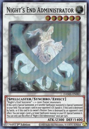 Night's End Administrator (DAMA-EN083) - Super Rare - 1st Edition - Dawn of Majesty