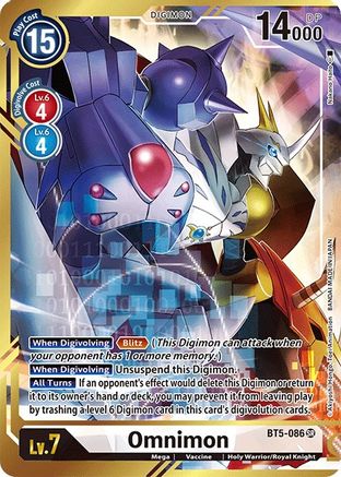Omnimon (Alternate Art - Nakano Haito) (BT5-086) Foil Super Rare - Battle of Omni