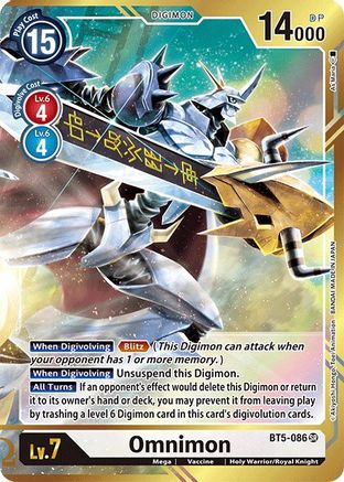 Omnimon (Alternate Art - As'Maria) (BT5-086) Foil Super Rare - Battle of Omni