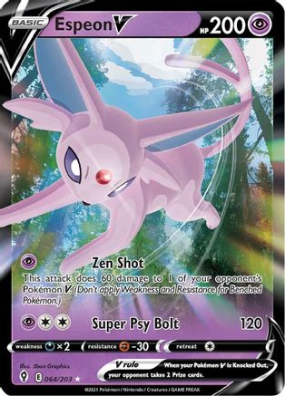 Espeon V 64/203 Holofoil - Ultra Rare - SWSH07: Evolving Skies