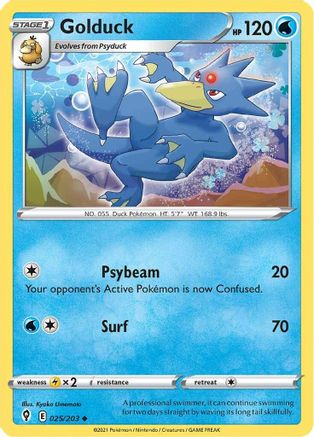 Golduck 25/203  - Uncommon - SWSH07: Evolving Skies
