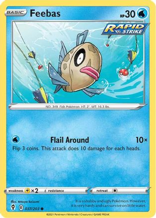 Feebas 37/203  - Common - SWSH07: Evolving Skies