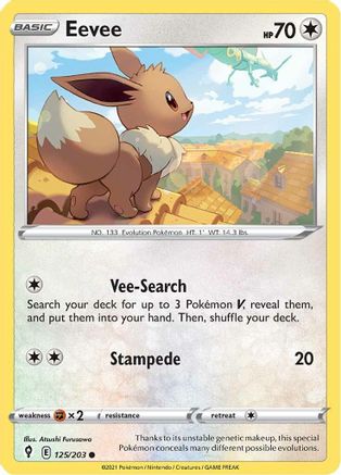 Eevee 125/203  - Common - SWSH07: Evolving Skies