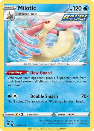 Milotic 38/203  - Rare - SWSH07: Evolving Skies