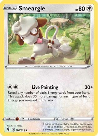 Smeargle 128/203  - Rare - SWSH07: Evolving Skies