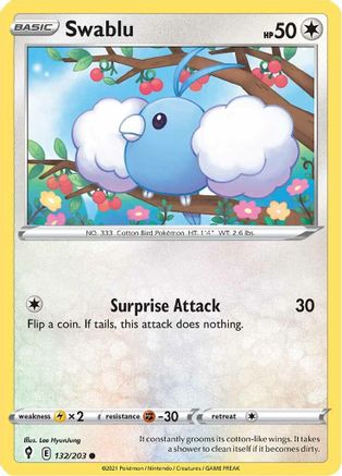 Swablu 132/203  - Common - SWSH07: Evolving Skies