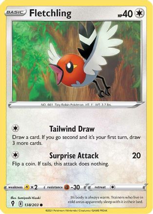 Fletchling 138/203  - Common - SWSH07: Evolving Skies