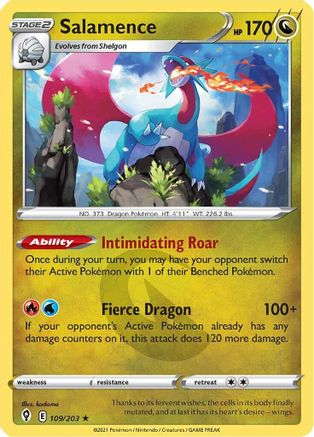 Salamence 109/203 Holofoil - Holo Rare - SWSH07: Evolving Skies