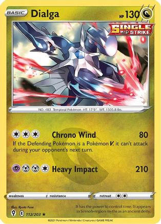 Dialga 112/203 Holofoil - Holo Rare - SWSH07: Evolving Skies