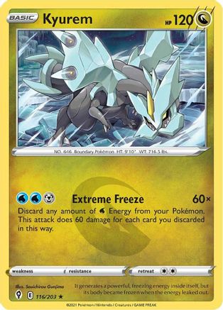 Kyurem 116/203 Holofoil - Holo Rare - SWSH07: Evolving Skies