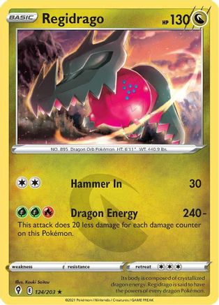 Regidrago 124/203 Holofoil - Holo Rare - SWSH07: Evolving Skies