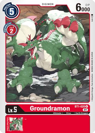Groundramon - BT1-020 (Alternate Art) (BT1-020)  Uncommon - Starter Deck 07: Gallantmon