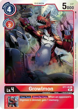 Growlmon (ST7-05) Foil Rare - Starter Deck 07: Gallantmon