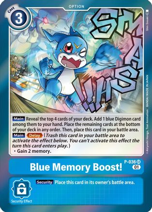 Blue Memory Boost! (P-036) Foil Super Rare - Digimon Promotion Cards