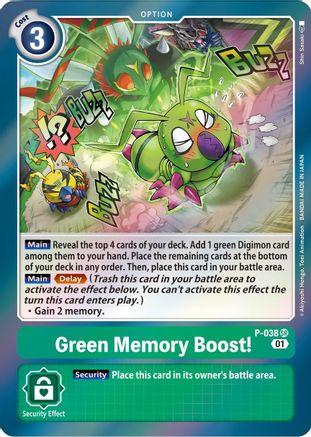 Green Memory Boost! (P-038) Foil Super Rare - Digimon Promotion Cards