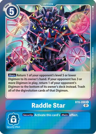 Raddle Star (BT6-098) Foil Rare - Double Diamond