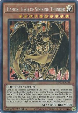 Hamon, Lord of Striking Thunder (MP21-EN253) - Prismatic Secret Rare - 2021 Tin of Ancient Battles