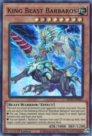 King Beast Barbaros (MP21-EN057) - Ultra Rare - 1st Edition - 2021 Tin of Ancient Battles