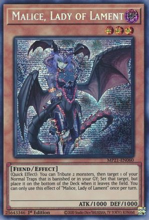 Malice, Lady of Lament (MP21-EN060) - Prismatic Secret Rare - 2021 Tin of Ancient Battles