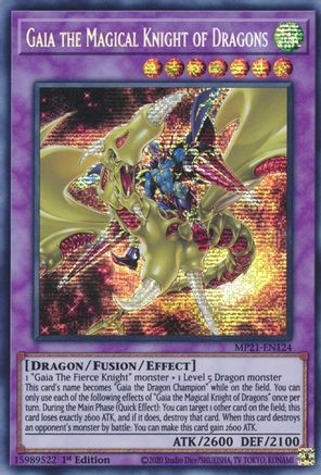 Gaia the Magical Knight of Dragons (MP21-EN124) - Prismatic Secret Rare - 2021 Tin of Ancient Battles