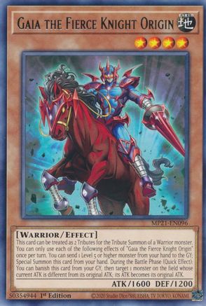 Gaia the Fierce Knight Origin (MP21-EN096) - Rare - 1st Edition - 2021 Tin of Ancient Battles