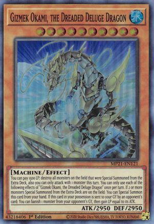 Gizmek Okami, the Dreaded Deluge Dragon (MP21-EN121) - Super Rare - 2021 Tin of Ancient Battles
