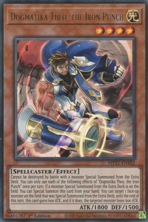Dogmatika Theo, the Iron Punch (MP21-EN102) - Ultra Rare - 1st Edition - 2021 Tin of Ancient Battles