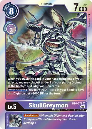 SkullGreymon (BT6-078) Foil Super Rare - Double Diamond