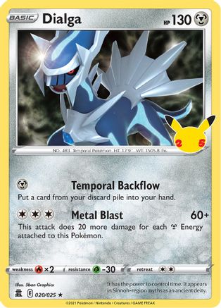 Dialga 20/25 Holofoil - Holo Rare - Celebrations