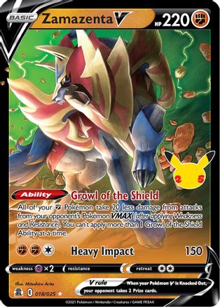 Zamazenta V 18/25 Holofoil - Ultra Rare - Celebrations