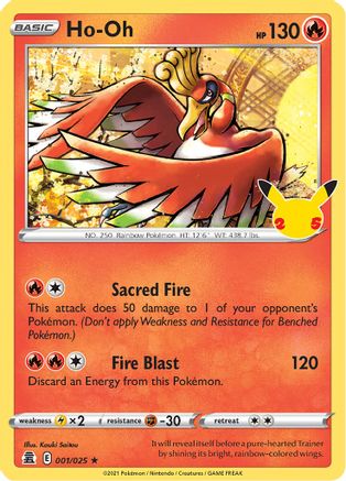 Ho-Oh 1/25 Holofoil - Holo Rare - Celebrations