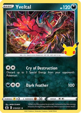 Yveltal 19/25 Holofoil - Holo Rare - Celebrations