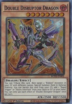 Double Disruptor Dragon (BODE-EN002) - Super Rare - 1st Edition - Burst of Destiny