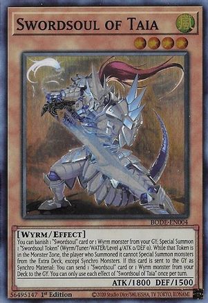 Swordsoul of Taia (BODE-EN004) - Super Rare - 1st Edition - Burst of Destiny