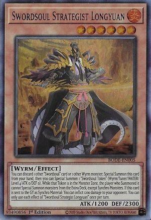 Swordsoul Strategist Longyuan (BODE-EN005) - Ultra Rare - 1st Edition - Burst of Destiny