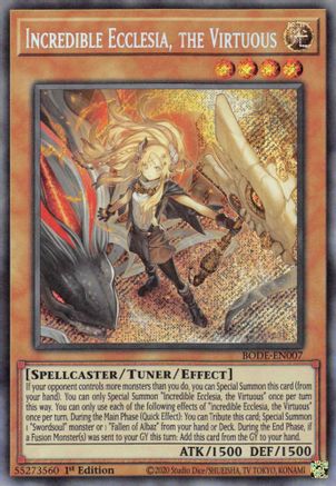 Incredible Ecclesia, the Virtuous (BODE-EN007) - Secret Rare - 1st Edition - Burst of Destiny