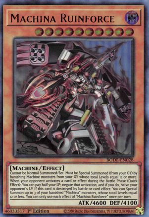 Machina Ruinforce (BODE-EN028) - Ultra Rare - 1st Edition - Burst of Destiny