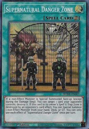 Supernatural Danger Zone (BODE-EN067) - Super Rare - 1st Edition - Burst of Destiny