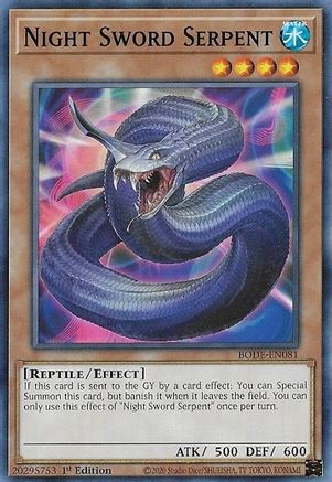 Night Sword Serpent (BODE-EN081) - Common - 1st Edition - Burst of Destiny