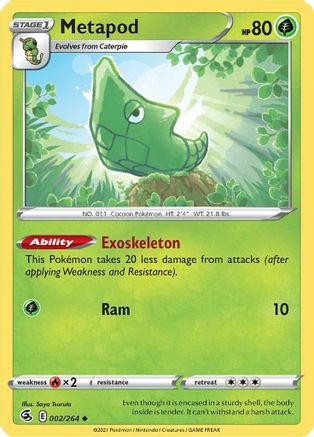 Metapod 2/264  - Uncommon - SWSH08: Fusion Strike